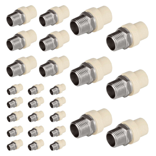 30 Pcs 1/2" CPVC x Male Stainless Steel Adapter (Lead Free)