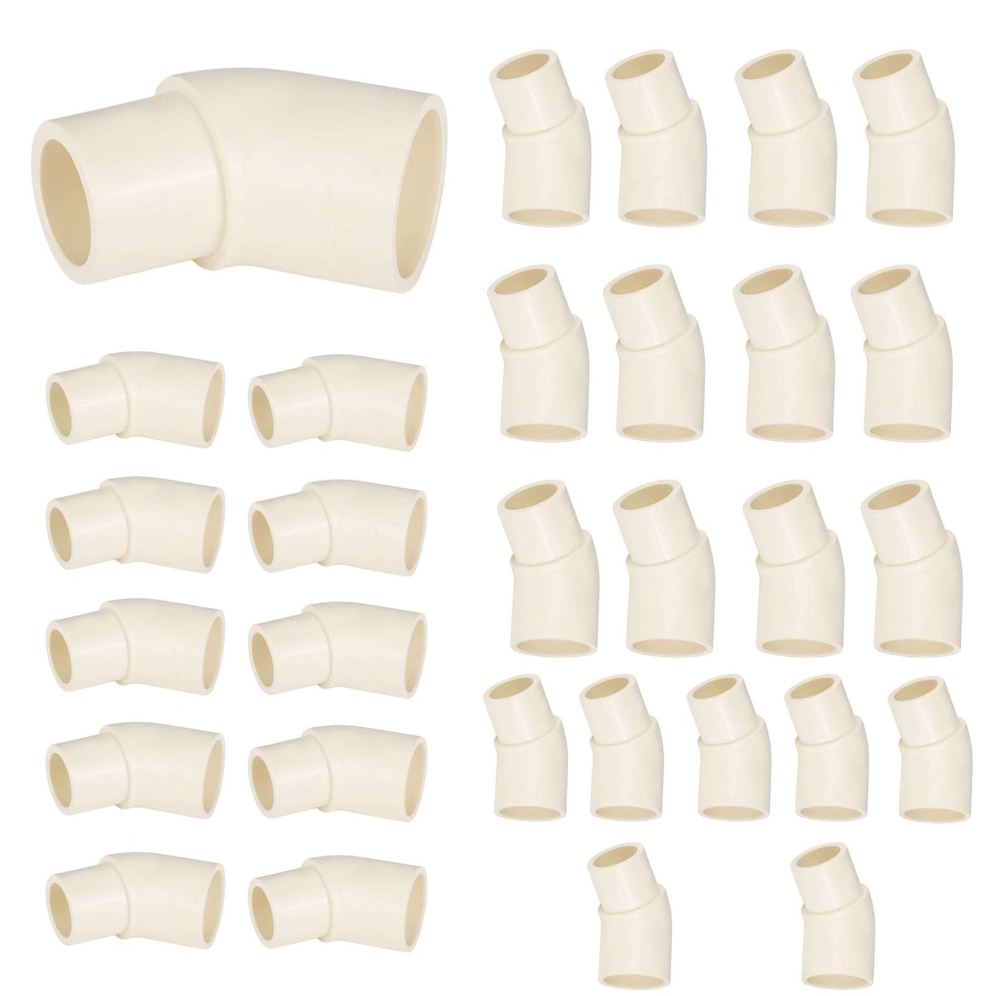 30 Pcs 1" CPVC CTS 45° Street Elbow (Spigot x Socket)