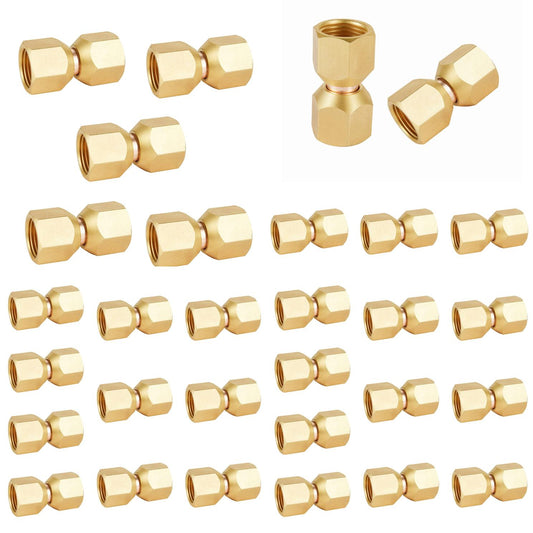 30 Pcs 1/4" X 1/4" Swivel Brass Adapter
