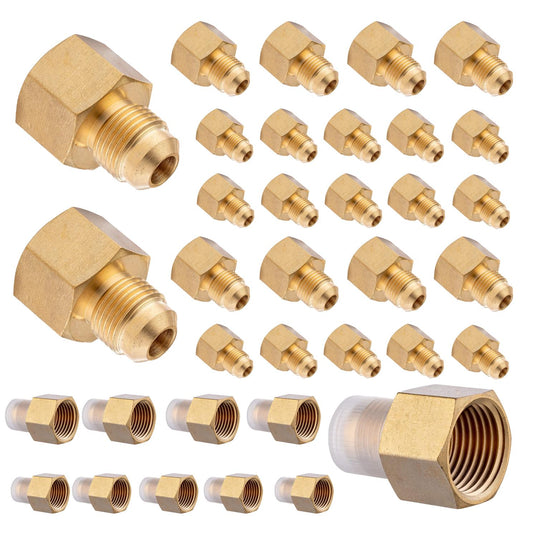 30 Pcs 1/2" Flare x 1/2" FNPT Brass Adapter