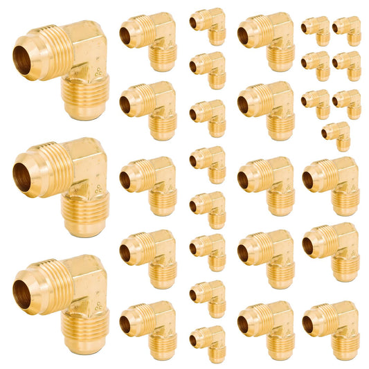 30 Pcs 3/8" Flare Brass 90° Elbow
