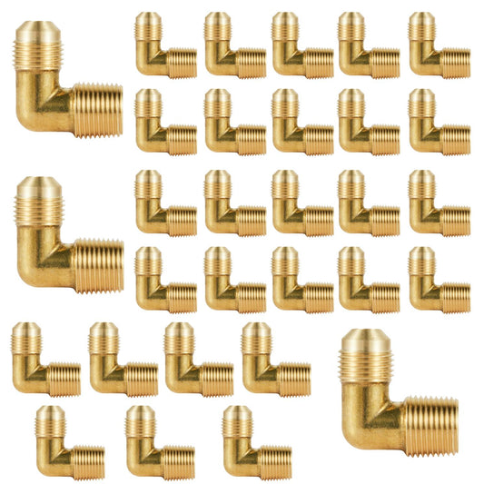 30 Pcs 3/8" Flare x 3/8" MNPT 90° Elbow