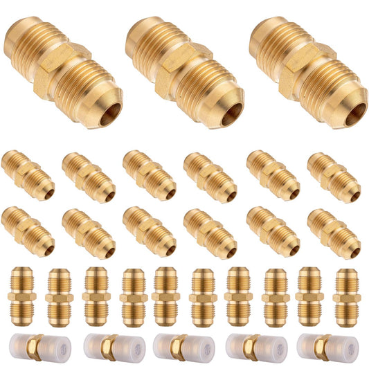 30 Pcs 3/8" X 1/2" Brass Reducing Flare Union