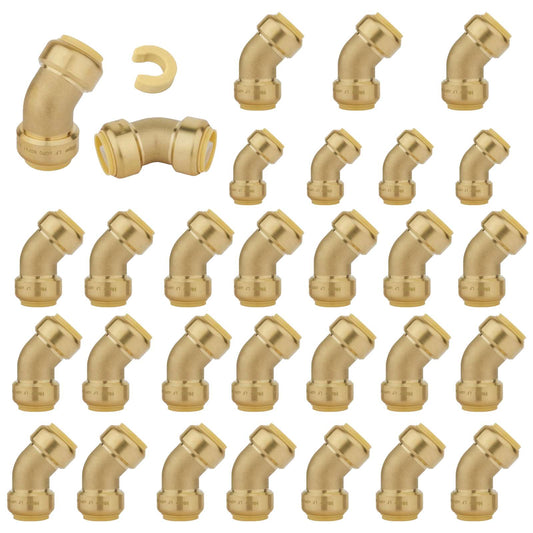30 Pcs 1/2" x 1/2" 45° Push Fit Elbow