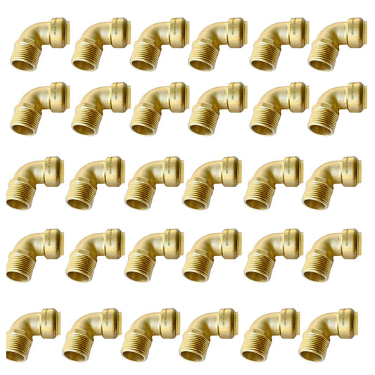 30 Pcs 1/2" x 1/2" M Push Fit Male Elbow