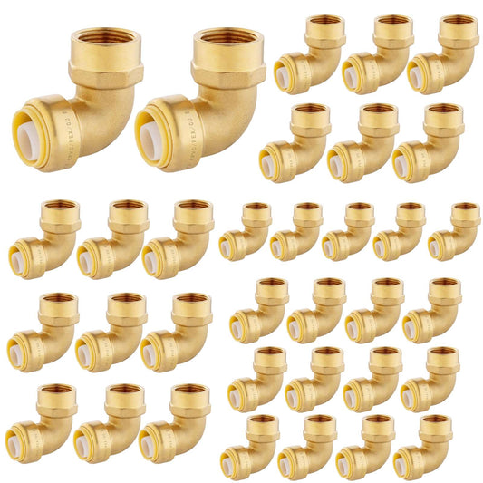 30 Pcs 3/4" x 3/4" F Push Fit Femele Elbow
