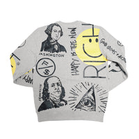 Fly Supply Co Fly Supply Co New Rich Crewneck Sweater (Heather Grey)