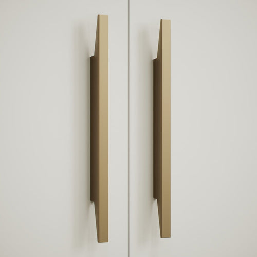 Brushed Bronze "Facet" Drawer Pulls Euro • Knobs