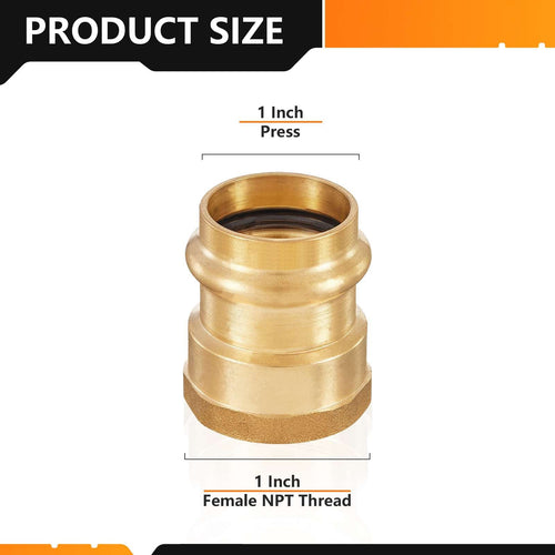 1" Copper Press x 1" Female Brass Adapter (Lead Free)