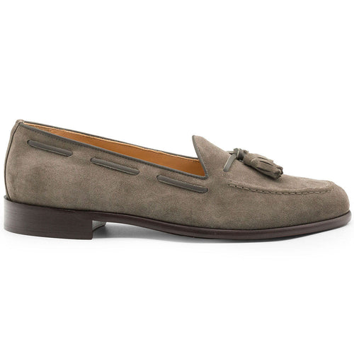 Zelli Italia 16-583-TPE FRANCO Suede Calfskin Tassel Loafer, Taupe