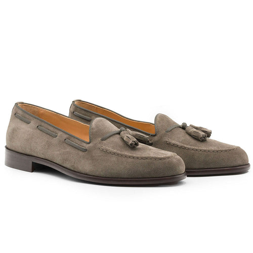 Zelli Italia 16-583-TPE FRANCO Suede Calfskin Tassel Loafer, Taupe