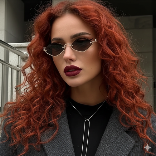 Cat Eye Sunglasses with Gold Metal Frame