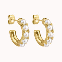 Gracie Pearl Hoop Earrings Caris Jewelry