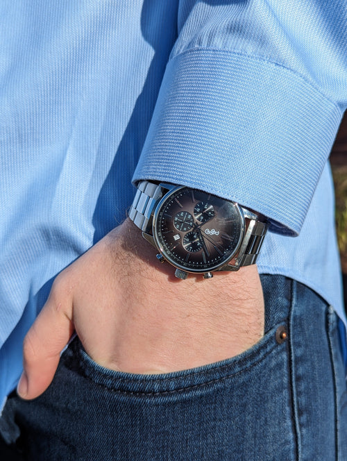 Gray Retro Chronograph The Beyond Boring Watch Company