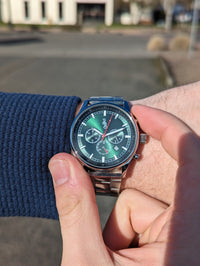 Green Sport Chronograph The Beyond Boring Watch Company