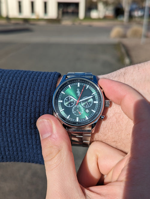 Green Sport Chronograph The Beyond Boring Watch Company