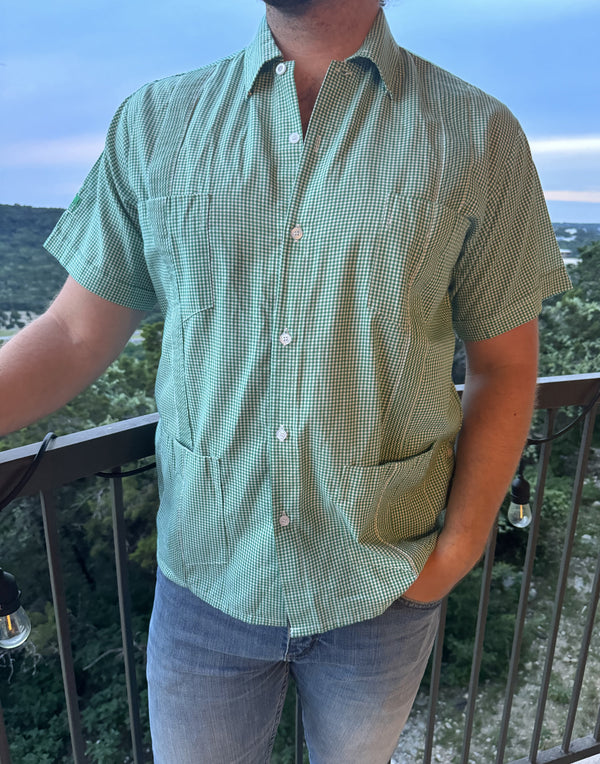 American Duke Apparel Company Guayabera - Green Gingham