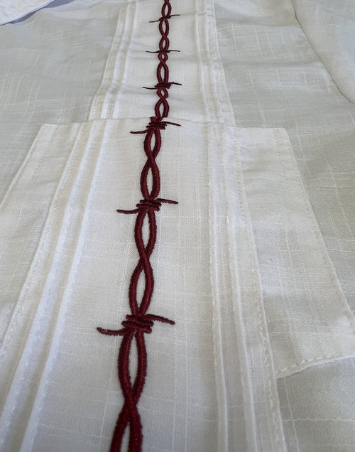 American Duke Apparel Company Guayabera - Maroon Barbed Wire