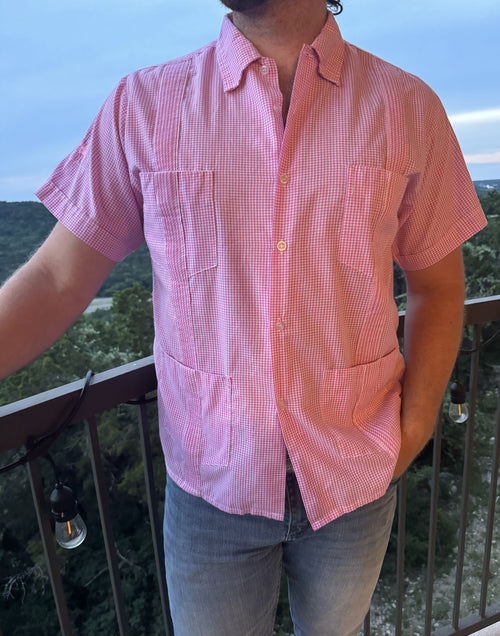 American Duke Apparel Company Guayabera - Pink Gingham
