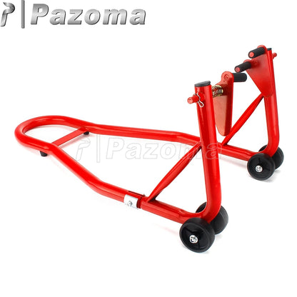 Red Steel Motorcycle Stand Paddock Lift Front Wheel Support Frame For Honda Suzuki Yamaha Kawasaki BMW Dual Sport Street Bikes