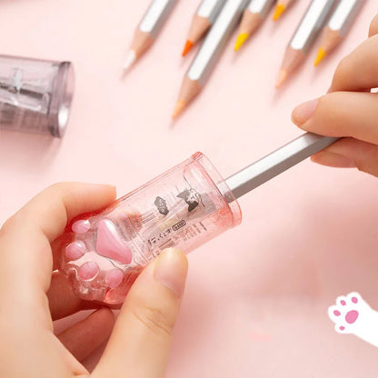 1 Pieces Lytwtw's School Office Supplies Cute Cat Paw Pencil Sharpener Creative Stationery