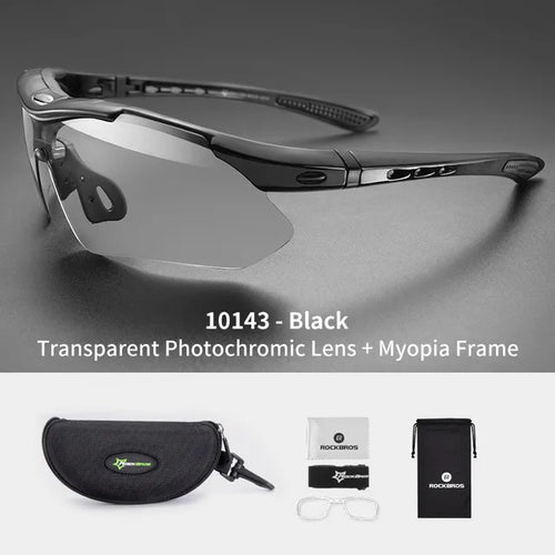 ROCKBROS Photochromic Bicycle Glassess Cycling Glasses Polarized Sunglasses Myopia Frame MTB Mountain UV400 Bicycle Goggles