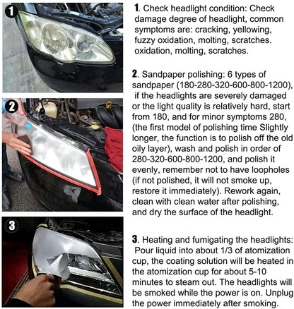 Car Headlight Restoration Fluid 800ml Auto Headlight Polisher Disassembly Headlight Polishing Liquid Polymer For Headlights