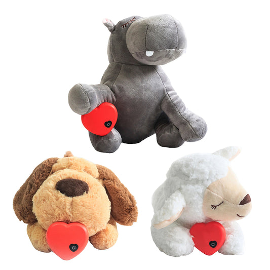 Pet Toy Dogs Plush Toy Comfortable Behavioral Training Aid Toy Heart Beat  Heating Soothing Plush Doll Sleep For Smart Cats Play