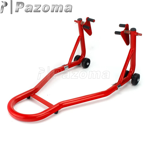 Red Steel Motorcycle Stand Paddock Lift Front Wheel Support Frame For Honda Suzuki Yamaha Kawasaki BMW Dual Sport Street Bikes