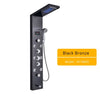 Brushed Nickel Bathroom Shower Column Wall Mounted Black LED Shower Panel Faucets Rainfall Digital Screen 6 Modes Mixer Tap