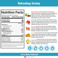 H2O ELECTROLYTES™ - Variety Pack (20 Count) - Zero Sugar Electrolyte Powder Cellutrex