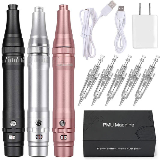 Wireless PMU Machine - Professional Permanent Makeup Kit for Eyebrows, Eyeliner, Lips