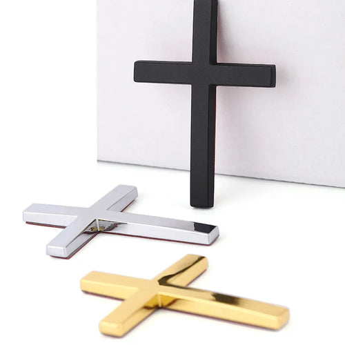 1Pcs Car Styling Car 3D Metal Sticker Christian Cross Auto Body Emblem Badge Decal Car Accessories for BWM Audi Honda Opel Ford