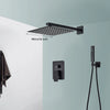 Black Shower Faucets System Bathroom Wall Mounted Rainfall Shower Kit Concealed Embedded Box Hot Cold Water Mixer Tap SUS304