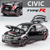 1:32 HONDA CIVIC TYPE R Alloy Sports Car Model Diecasts & Toy Vehicles Metal Car Model Sound and Light Collection Kids Toy Gift