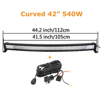 Curved/Straight 22 32 42 52inch 675W 540W Led Light Bar Driving Lights 7D 3-Rows Offroad Truck SUV ATV Tractor Car Boat