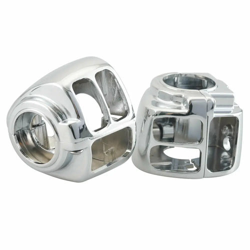 Motorcycle Handlebar Control Switch Housings Chrome Switch Caps Kit Parts For Harley VRSC Sportster XL XR Dyna Softail Road King