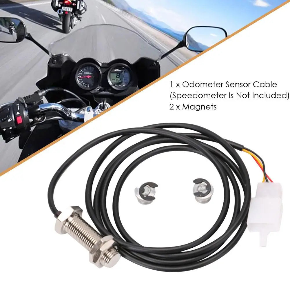 Motorcycle Speedometer Replacement Kit Durable Digital Odometer Sensor Cable Universal For Motorcycle ATV Tachometer 2 Pins Sens
