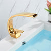 Polished Golden Bathroom Faucet Single Handle Hot Cold Mixier Tap Vanity Sink Faucet Deck Mount Crane