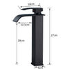 Matte Black Basin Faucet Deck Mounted Single Lever Bathroom Crane Waterfall Brass Bathroom Tap Hot Cold Water Mixer Taps
