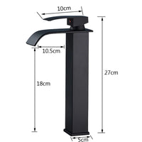 Matte Black Basin Faucet Deck Mounted Single Lever Bathroom Crane Waterfall Brass Bathroom Tap Hot Cold Water Mixer Taps