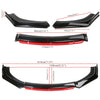 Areyourshop 4PCS Universal Car Front Bumper Lip Body Kit Splitter Spoiler Diffuser Protector Auto Parts
