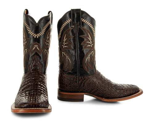 Soto Boots Soto Boots Brown Caiman Belly Print Men's Cowboy Boots H4001