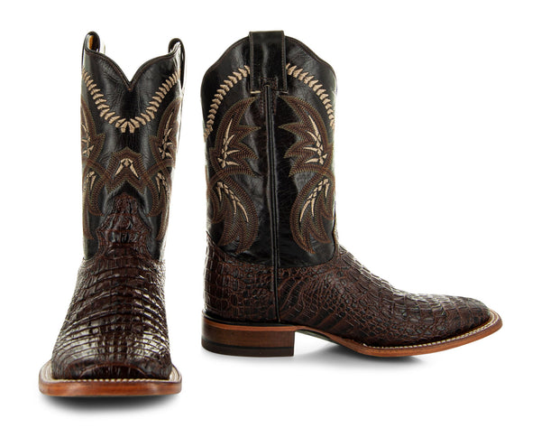 Soto Boots Soto Boots Brown Caiman Belly Print Men's Cowboy Boots H4001