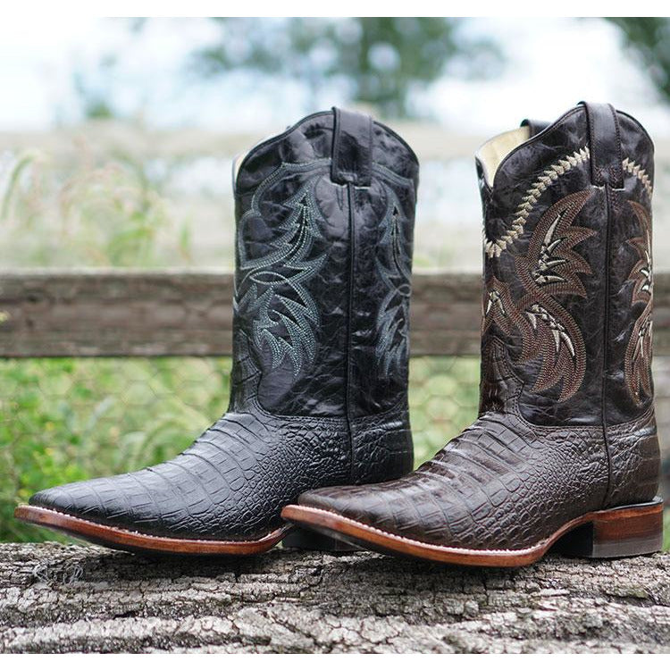 Soto Boots Soto Boots Black Caiman Belly Print Men's Cowboy Boots H4001