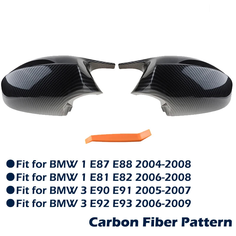 1 Pair Car Rearview Mirror Cap Side Mirror Cover Fit For BMW E90 E91 2005-2007 E92 E93 E81 E82 E88 E87  Pre-LCI Car Accessories