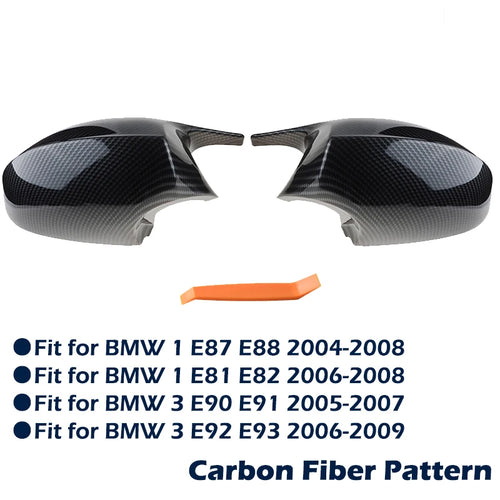1 Pair Car Rearview Mirror Cap Side Mirror Cover Fit For BMW E90 E91 2005-2007 E92 E93 E81 E82 E88 E87  Pre-LCI Car Accessories