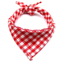 Pet Bandanas Plaid Dots Style Cotton Washable Dog Bandanas Scarf Bowties Collar Pet Square Bib For Puppies Kittens