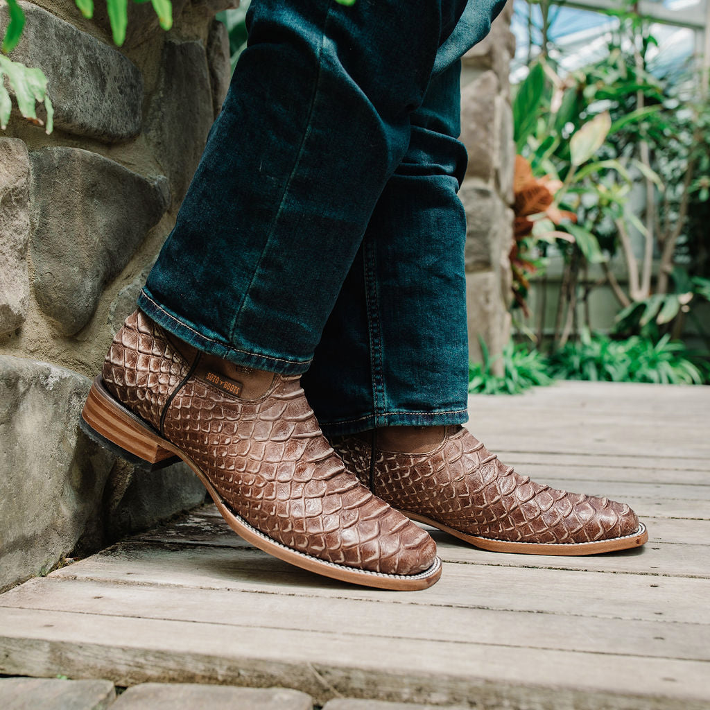 Soto Boots Soto Boots Mens Tan Python Print Boots H50032