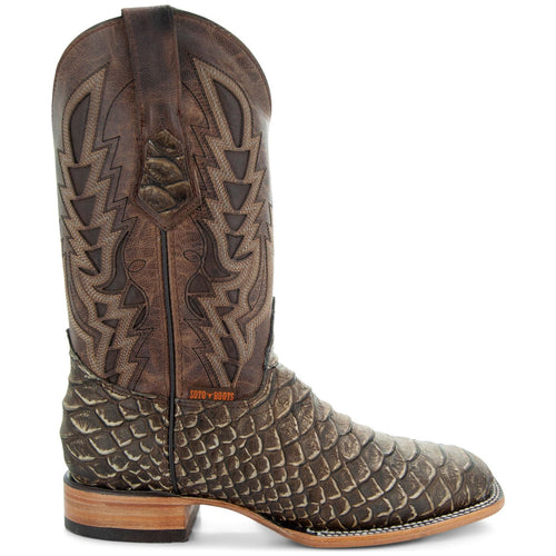 Soto Boots Soto Boots Mens Tan Python Print Boots H50032